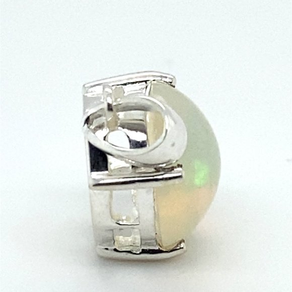 Precious Opal 7.60ct Platinum Finish Solid 925 Sterling Silver Pendant - Picture 4 of 6